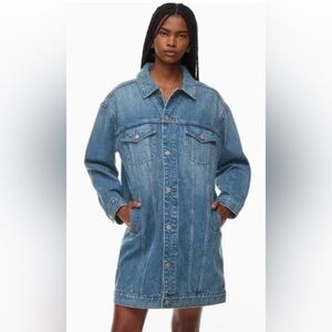 NWT Aritzia Denim Forum Ali Long Jean Coat - 5 Yrs Kiss N Tell Bleu